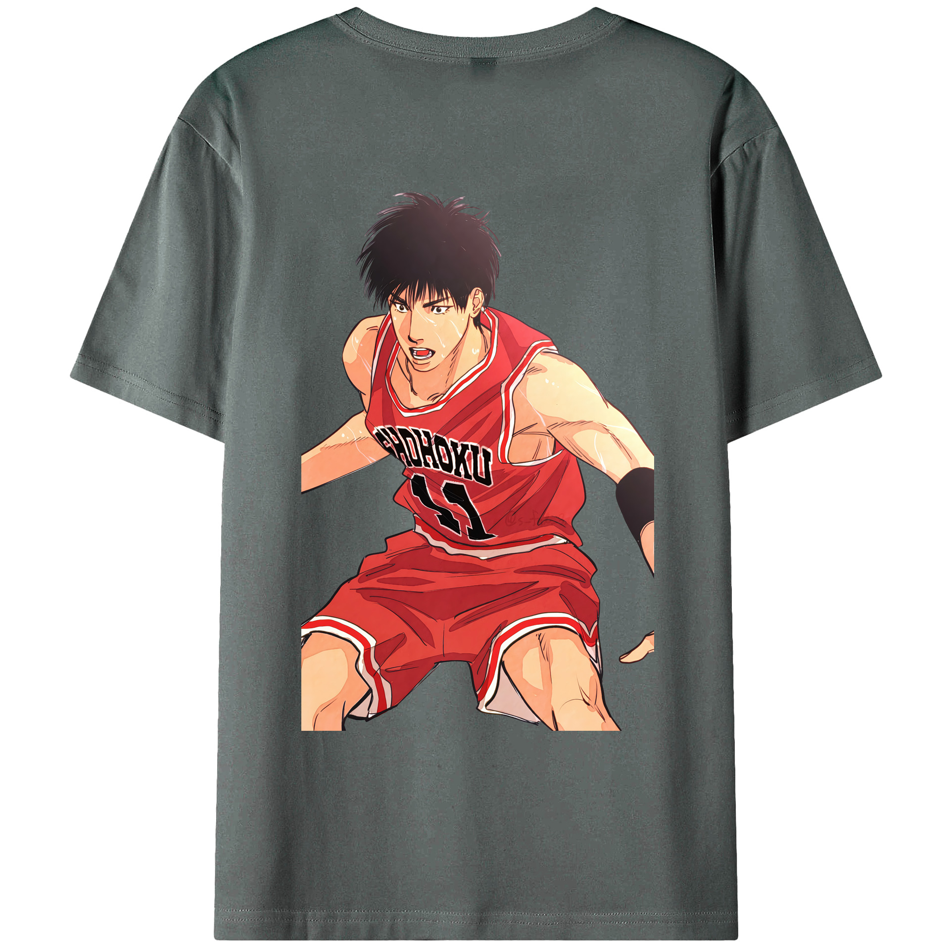 （画像用） SLAM DUNK／スラムダンク 綿100％ メンズ半袖Tシャツ（バックプリント） 通気性